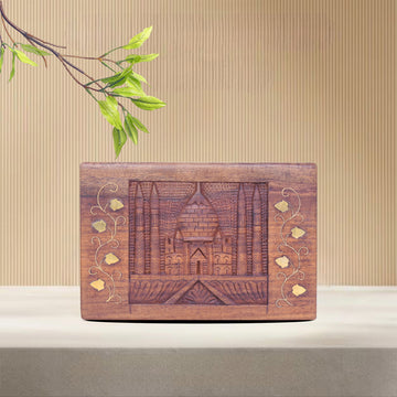 WOODEN TAJ MAHAL CARVED SMALL
