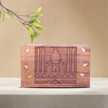WOODEN TAJ MAHAL CARVED 3IN1