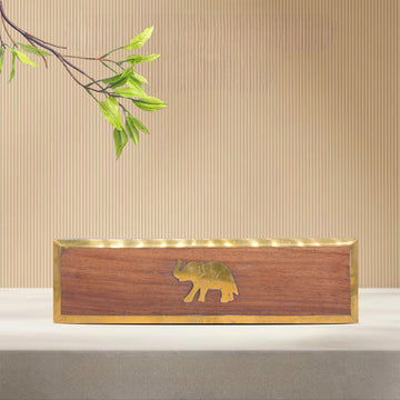 WOODEN MEDIUM ELEPHANT PEN CASE